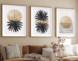 Wallity Huhu210 - Set de 3 Pinturas Decorativas en MDF de 35 x 50 cm